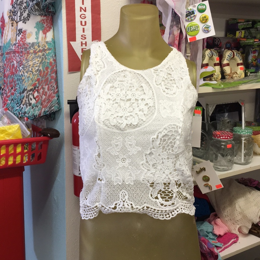 Lace white top